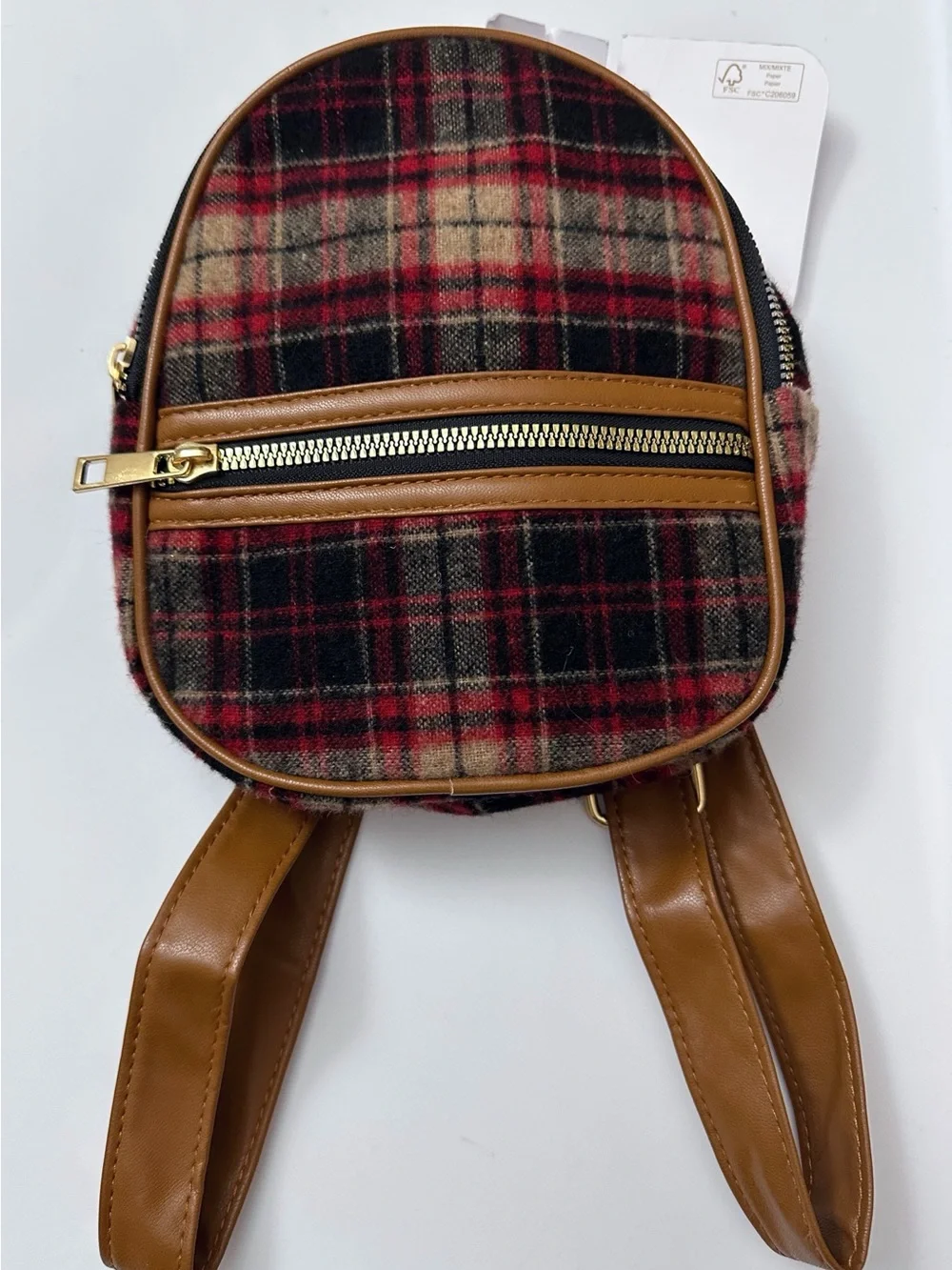 Tommy Bahama Tartan Plaid Mini Backpack Fall Preppy Coastal School Casual